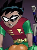 in latex suit for and Robin teen titans hentai