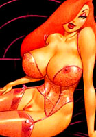 a Ginger Jessica Rabbit possing naked toon pics