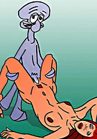 Fred Flinstone Sponge Bob underwater nude comics orgy