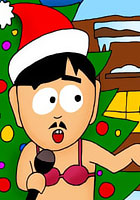 cartoon Cartman celebrating bithday at Hawaii sex