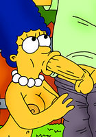 toon Marge Simpson with pair of screwed sex