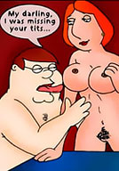 Lois Griffin sharing Chris Griffin before penetrated