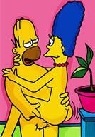 Marge Simpson with plump tits rubs her tempting hole