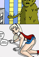 Supergirl gets and swallows scooby