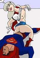 Supergirl gets hard and nude toon